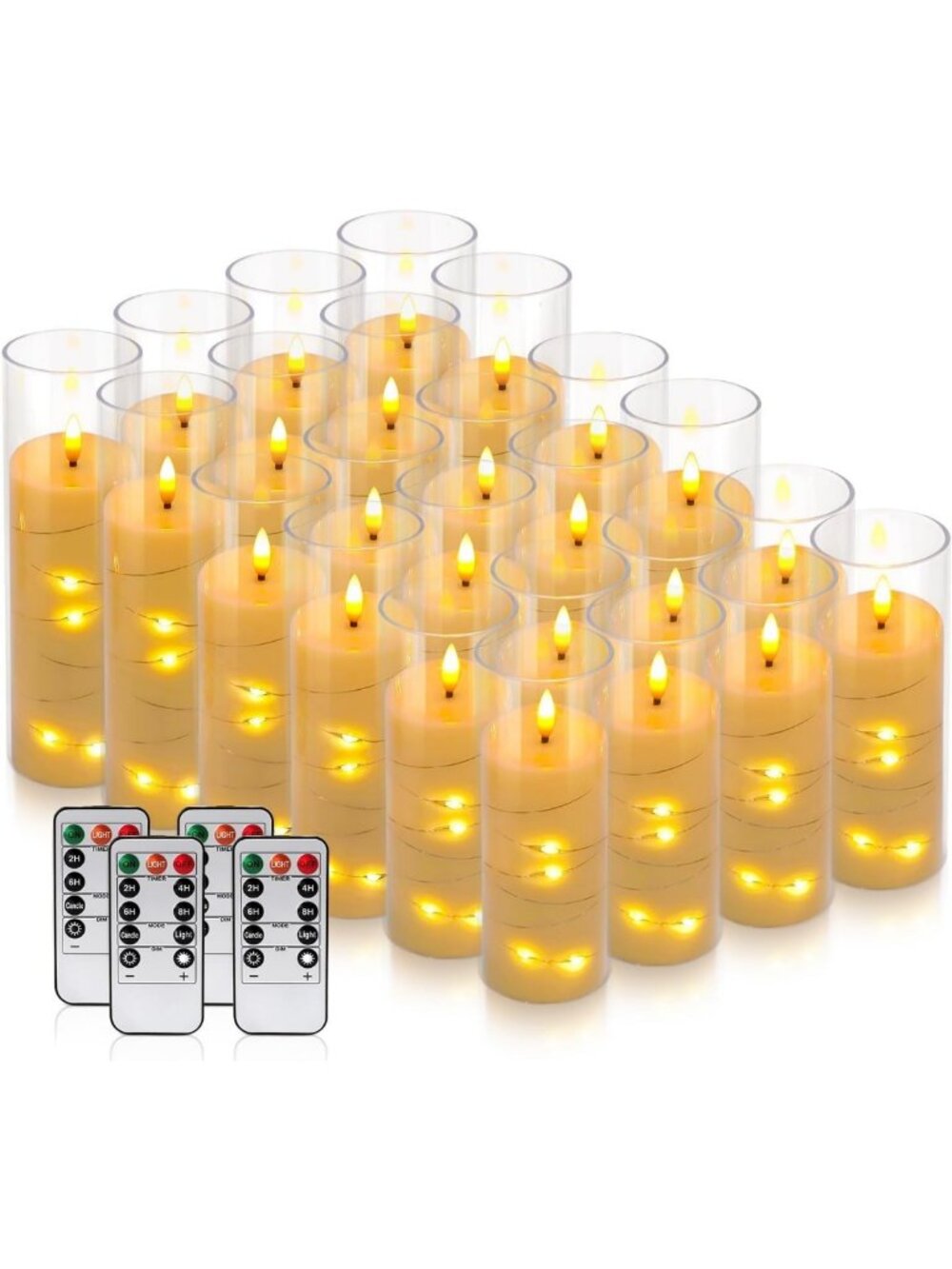 24 Pack Flameless LED Candles - Battery Operated, Flickering Lights for Home